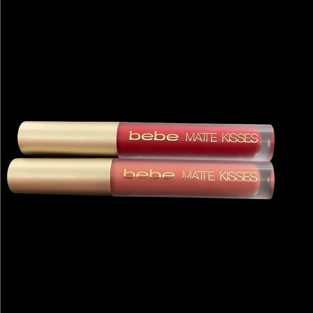 Bebe Matte Kisses Liquid Lipstick true red and natural pink full size set of two - Picture 5 of 10